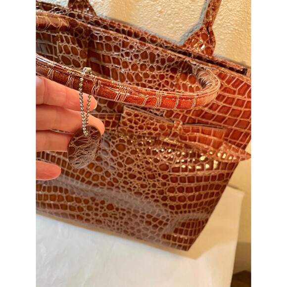 MSC Faux Alligator Leather Purse Handbag, Main Street Collection 14 X 12" Tote - Picture 7 of 11